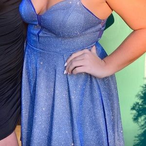 Blue Sparkle Homecoming Dress